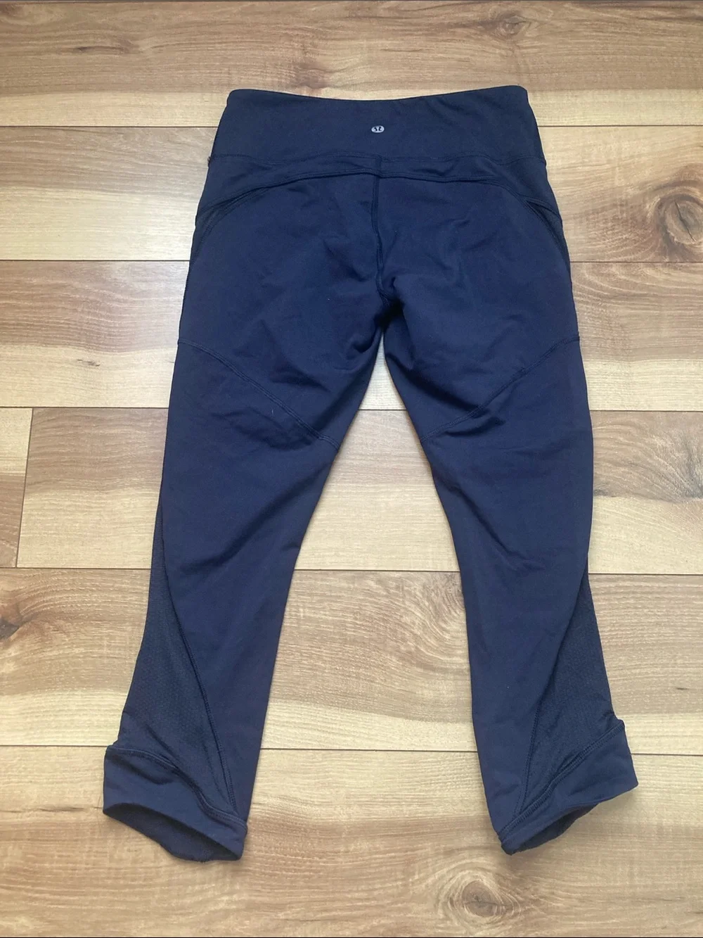 Lululemon Navy Blue Side Mesh Panel Capri Leggings